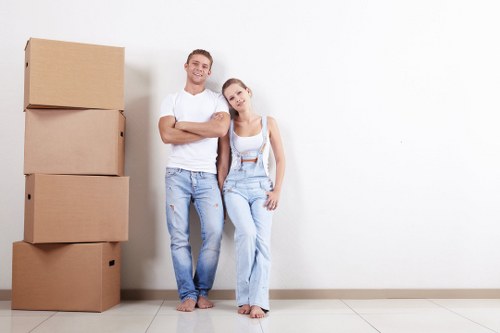 Moving van and boxes prepared for a UK man and van service