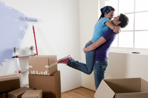 Moving team with removal van in Lee preparing for relocation
