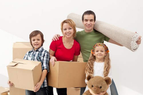 IT equipment carefully packed for office removals in Lee