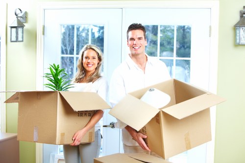 Professional movers handling a flat move in Lee