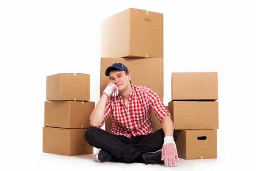 Moving large furniture items through a residential property in Lee